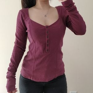 Free people square neck ribbed sweater